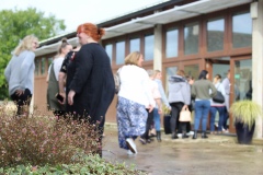 Group going into dining hall